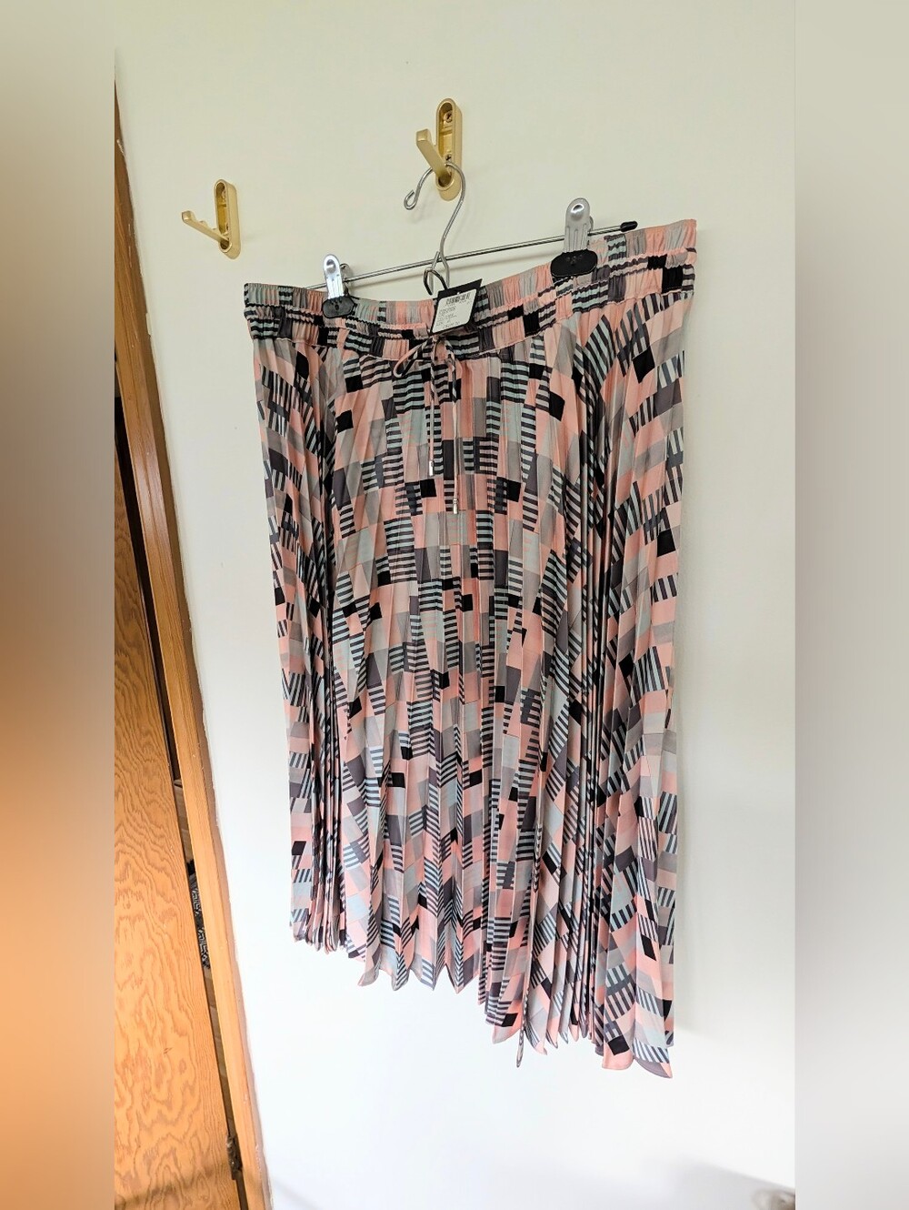 NWT Club Monaco Geometric Pleated Skirt XL